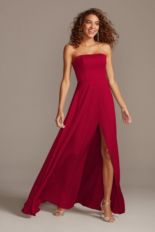 Crepe-Back Satin Strapless Tall Bridesmaid Dress 4XLF20097