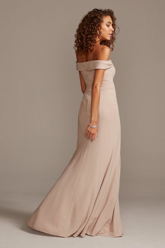 Off-Shoulder Stretch Crepe Tall Bridesmaid Dress 4XLF20106