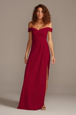Off-Shoulder Stretch Crepe Tall Bridesmaid Dress 4XLF20106
