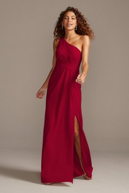 One-Shoulder Stretch Crepe Tall Bridesmaid Dress 4XLF20107
