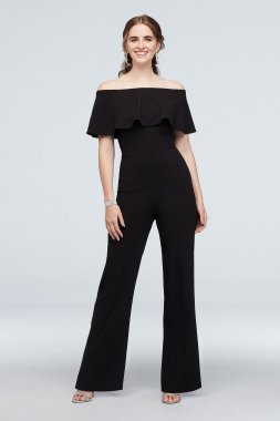 Off-the-Shoulder Flounce Top Jumpsuit 650527