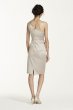 Short One Shoulder Stretch Satin Dress 85106