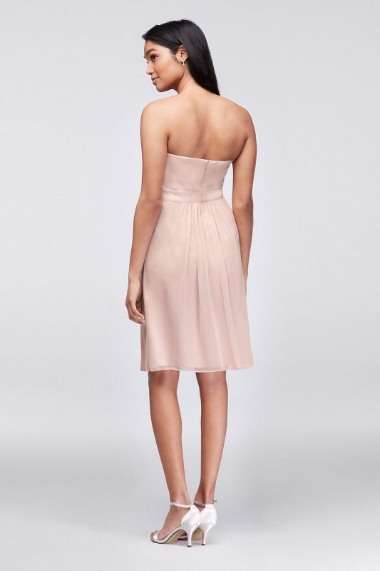 Embellished-Waist Short Mesh Bridesmaid Dress AP1E200007