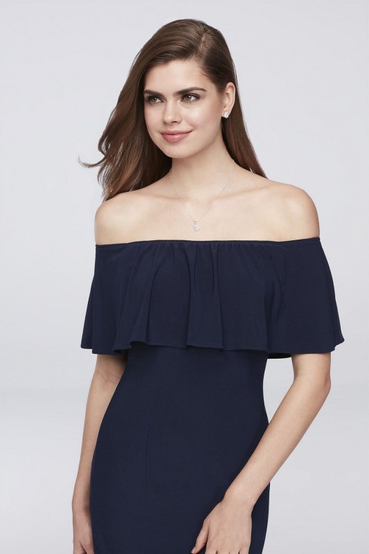 Off-the-Shoulder Jersey Bridesmaid Dress AP2E203340