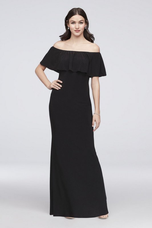 Off-the-Shoulder Jersey Bridesmaid Dress AP2E203340