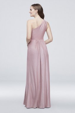One-Shoulder Textured Foiled Jersey A-Line Dress AP2E204376