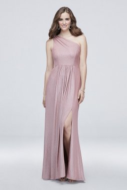 One-Shoulder Textured Foiled Jersey A-Line Dress AP2E204376