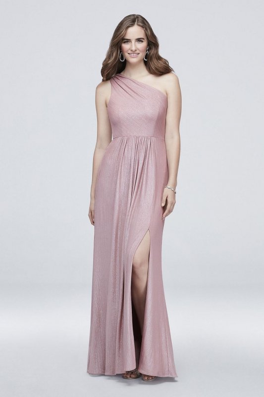 One-Shoulder Textured Foiled Jersey A-Line Dress AP2E204376