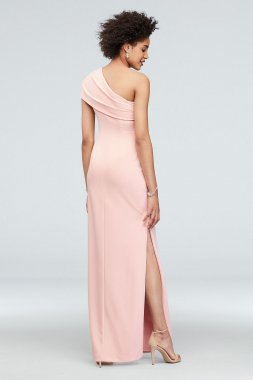 Ruched One-Shoulder Stretch Crepe Dress AP2E205030