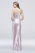 V-Neck Foiled Jersey Sheath Dress with Pleats AP2E205031