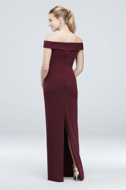 Off-the-Shoulder Stretch Crepe Ruched Dress AP2E205054