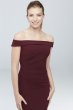 Off-the-Shoulder Stretch Crepe Ruched Dress AP2E205054