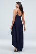 Scalloped Crepe High-Low Spaghetti Strap Dress C39811DDNE