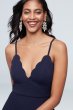 Scalloped Crepe High-Low Spaghetti Strap Dress C39811DDNE