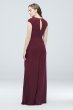 Gathered Jersey V-Neck Dress with Keyhole Back DS270006