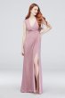 Gathered Jersey V-Neck Dress with Keyhole Back DS270006