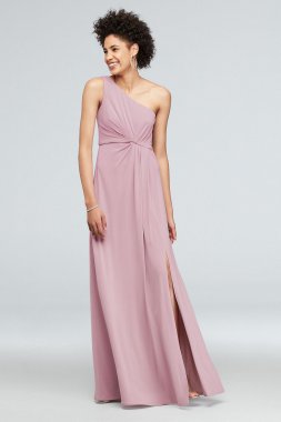 One-Shoulder Jersey Dress with Knot Waist DS270007