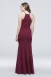 High-Neck Mesh Inset Scuba Crepe Mermaid Dress DS270008