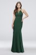 High-Neck Mesh Inset Scuba Crepe Mermaid Dress DS270008