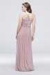Sequin Bodice V-Neck Dress with Mesh Skirt DS270019