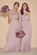 Sequin Bodice V-Neck Dress with Mesh Skirt DS270019