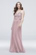 Sequin Bodice V-Neck Dress with Mesh Skirt DS270019