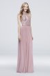 High-Neck Sequin and Mesh Gown with Keyhole DS270021