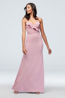 Ruffled Faux-Wrap Scuba Crepe Dress DS270027