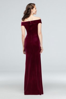 Velvet Off-the-Shoulder Dress DS270043