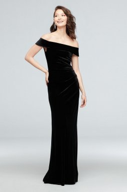 Velvet Off-the-Shoulder Dress DS270043