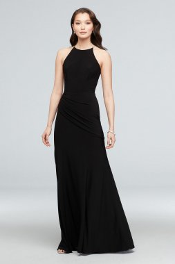 Jersey High Neck Dress with Crystal Straps DS270050