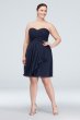 Short Crinkle Chiffon Dress with Front Cascade F14847