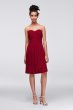 Short Crinkle Chiffon Dress with Front Cascade F14847
