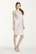 Short Strapless Satin Dress with Pleating F15103