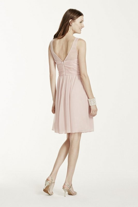 Short Mesh Dress with Sweetheart Illusion Neckline F15701