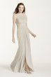 Sleeveless Long Mesh Dress with Corded Lace F15749