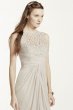 Sleeveless Long Mesh Dress with Corded Lace F15749