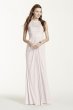 Sleeveless Long Mesh Dress with Corded Lace F15749