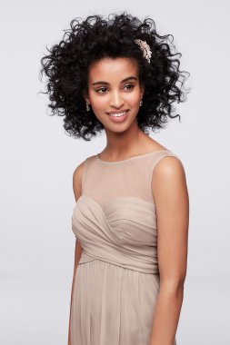 Long Mesh Dress with Illusion Sweetheart Neckline F15927