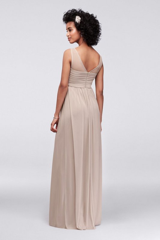 Long Mesh Dress with Illusion Sweetheart Neckline F15927