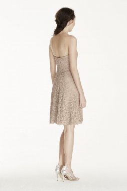 Strapless Lace Dress with Full Skirt F16010