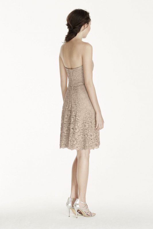 Strapless Lace Dress with Full Skirt F16010
