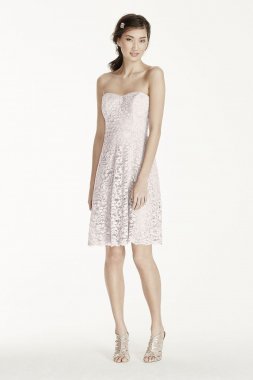Strapless Lace Dress with Full Skirt F16010