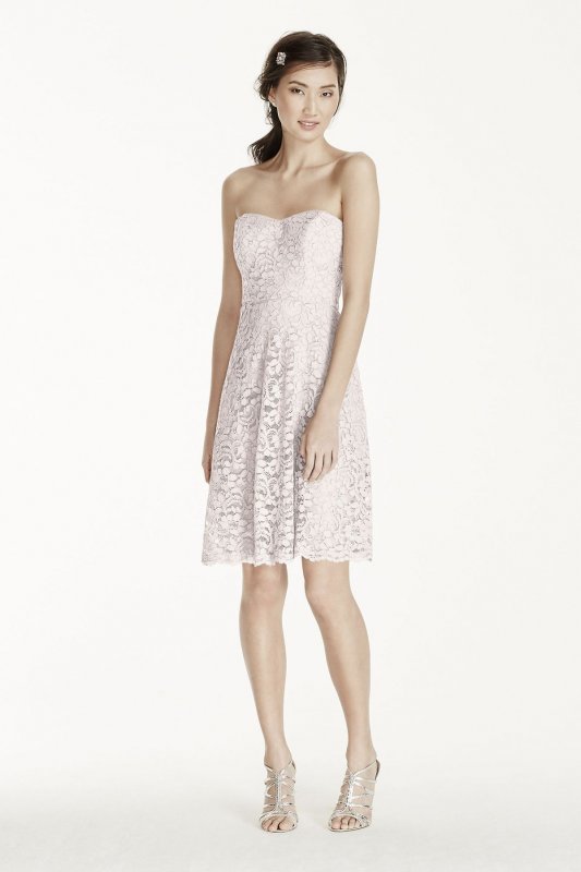 Strapless Lace Dress with Full Skirt F16010