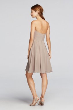 Strapless Pleated Bodice Dress F18028