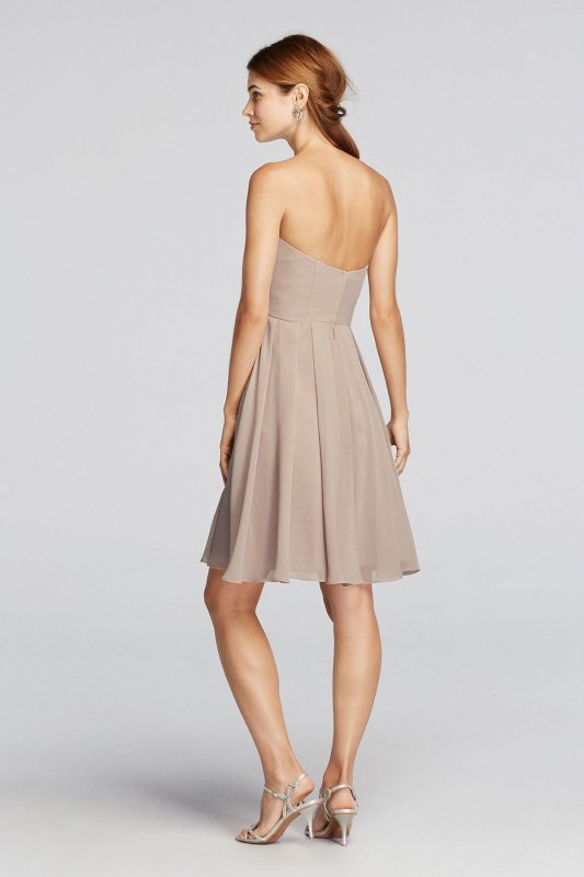 Strapless Pleated Bodice Dress F18028