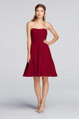 Strapless Pleated Bodice Dress F18028