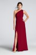 Long One-Shoulder Crinkle Chiffon Dress F18055