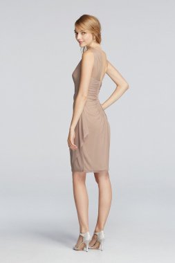 Short Illusion One Shoulder Dress F19038