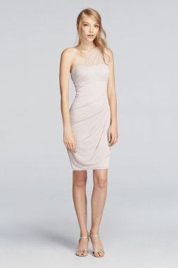 Short Illusion One Shoulder Dress F19038
